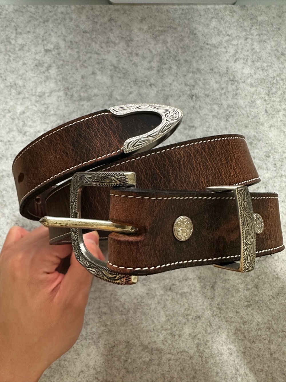 Hank’s Belts Men’s Bison Western Belt Size 32